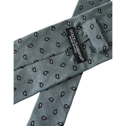Dolce & Gabbana Green 100% Silk Patterned Adjustable Men Tie