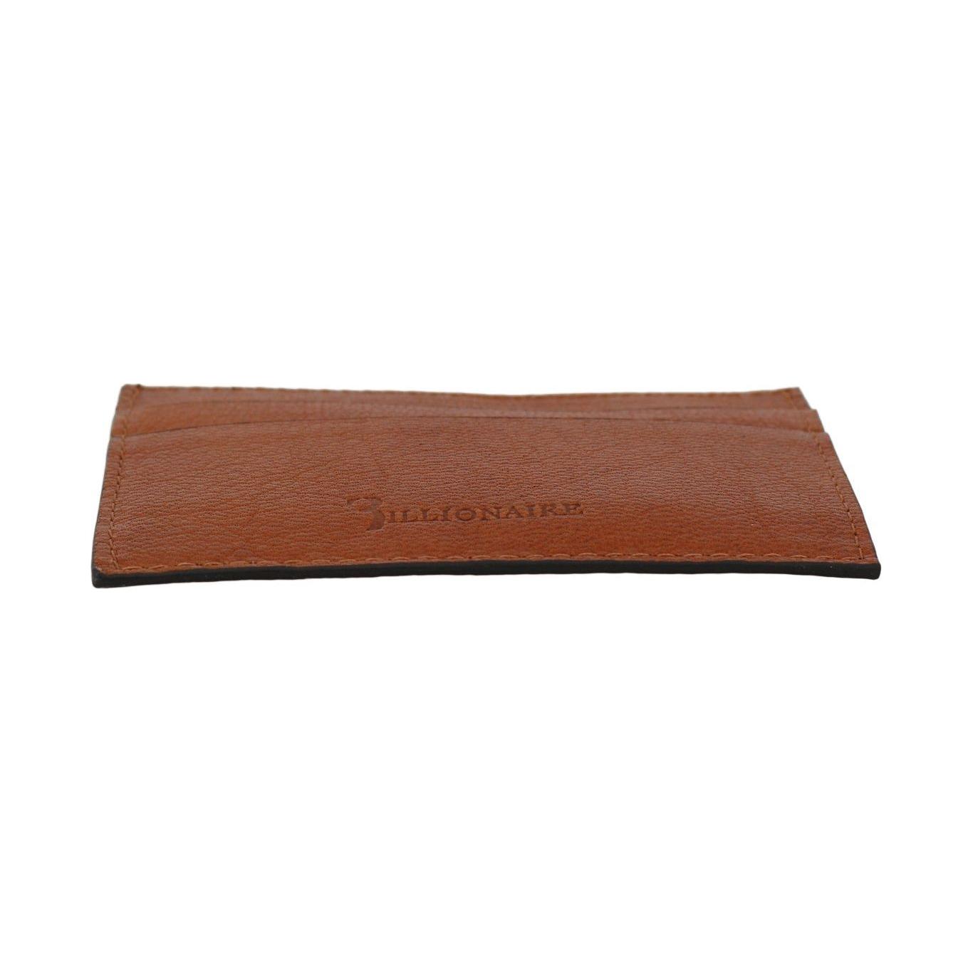 Billionaire Italian Couture Brown Leather Cardholder Wallet