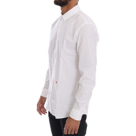 Moschino White Cotton Stretch Slim Fit Dress Shirt