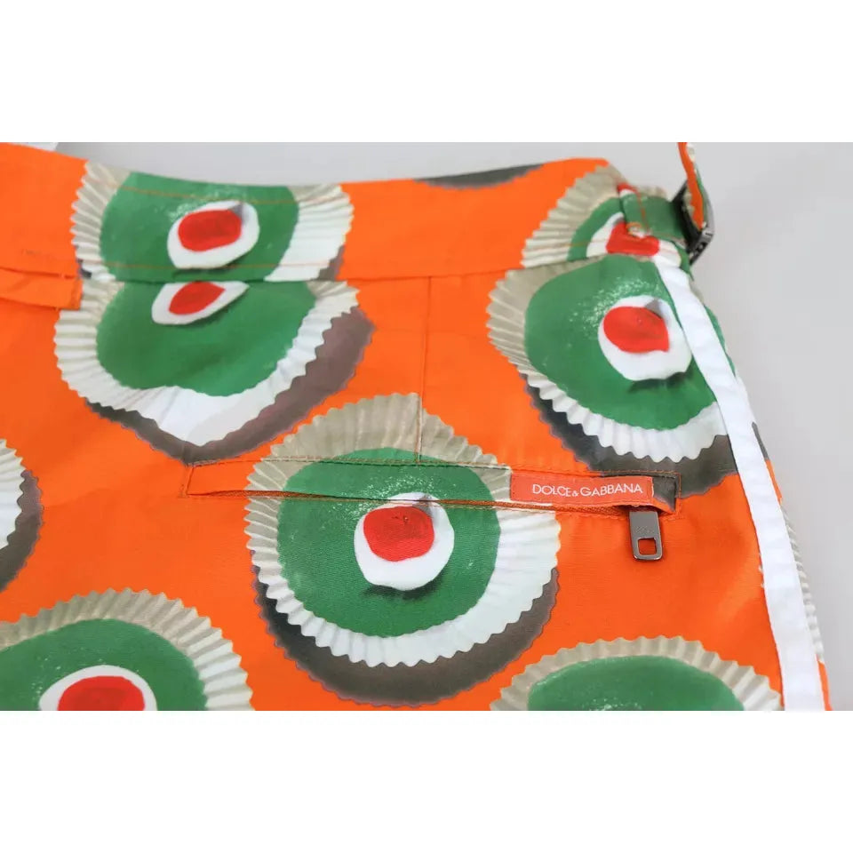 Dolce & Gabbana Orange Cupcake Beachwear Shorts Swimwear