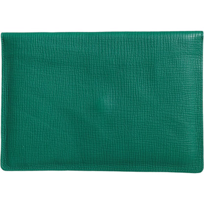 Dolce & Gabbana Green Leather Handbag Clutch Mini Purse Pouch Tablet Case