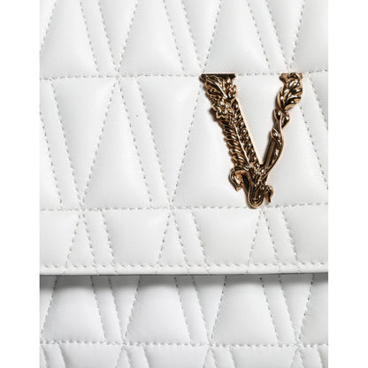 Versace White Mini Nappa Leather Crossbody Shoulder Bag