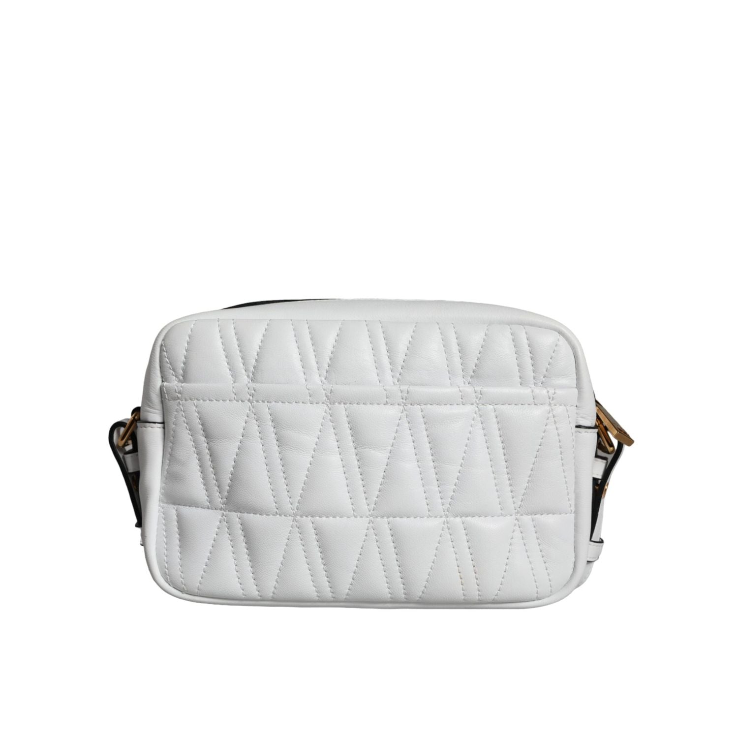 Versace White Quilted Nappa Leather Crossbody Shoulder Bag