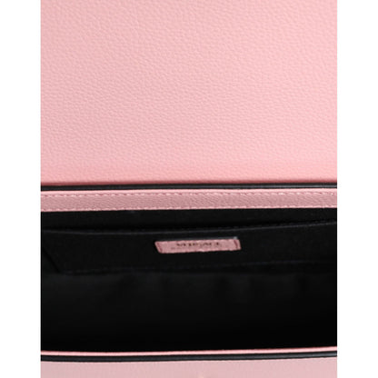 Versace Pink Grainy Calf Leather Logo Crossbody Shoulder Bag Versace