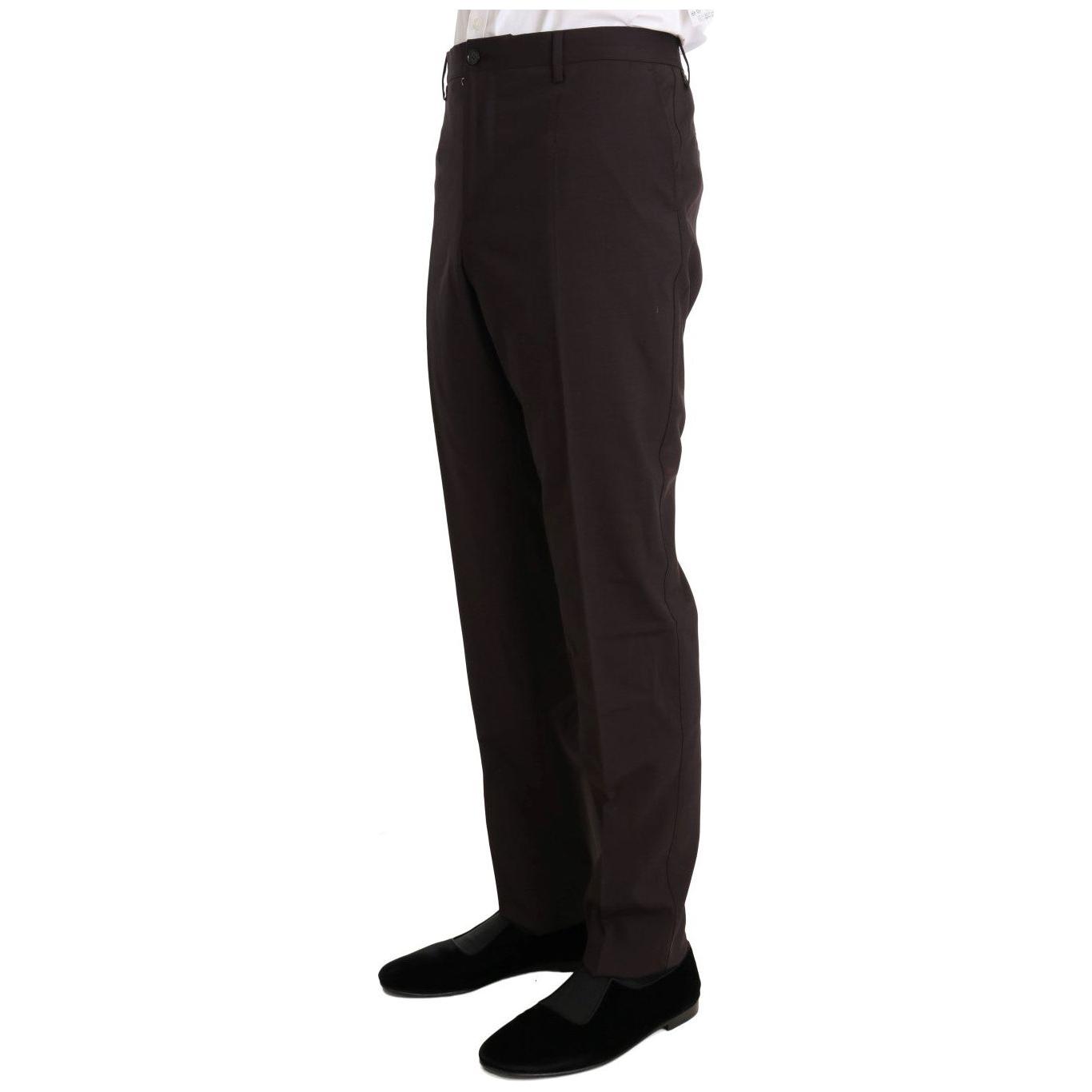 Dolce & Gabbana Bordeaux Wool Stretch Long 3 Piece Suit