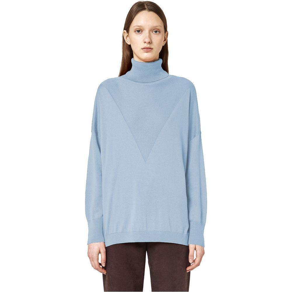 Alpha Studio Light Blue Silk Women Sweater