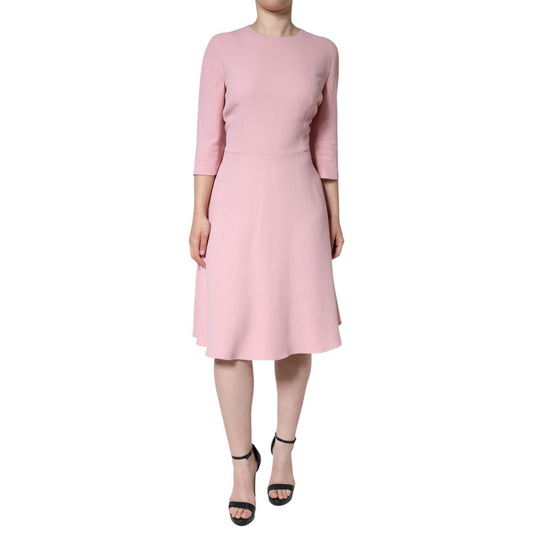 Dolce & Gabbana Pink A-line Viscose 3/4 Sleeves Dress