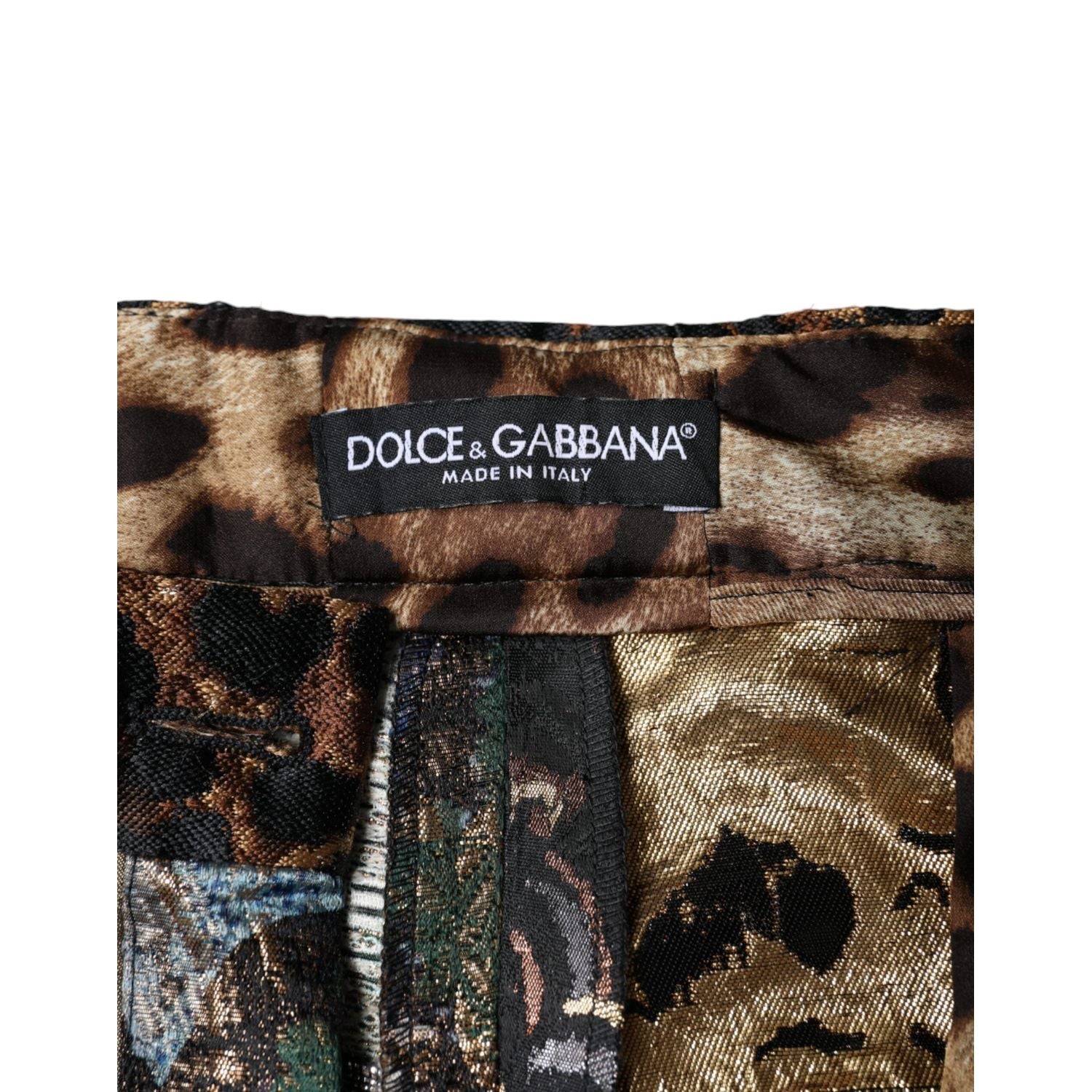 Dolce & Gabbana Multicolor Patchwork Jacquard High Waist Pants
