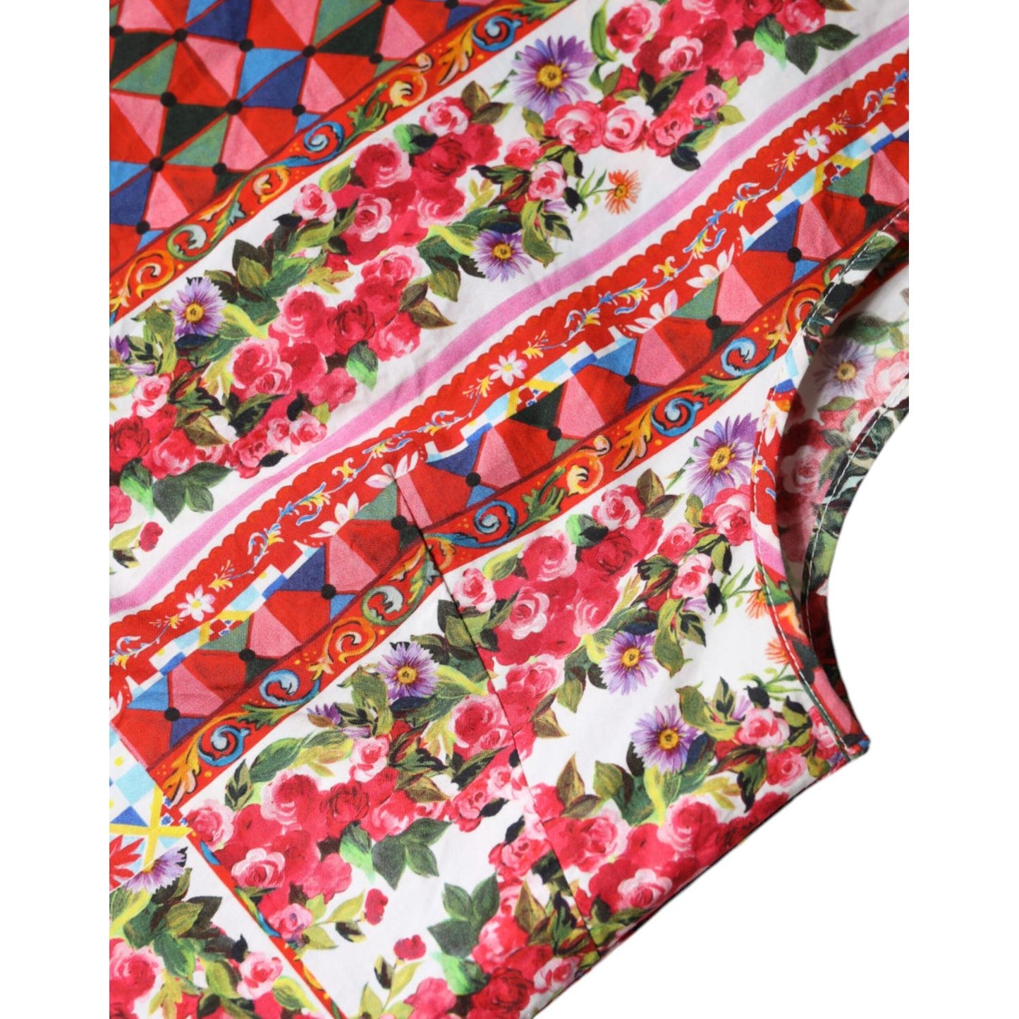 Dolce & Gabbana Multicolor Cotton Carretto Floral Tank Top