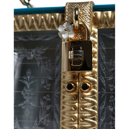 Dolce & Gabbana Multicolor Wood Leather Clutch Shoulder Bag