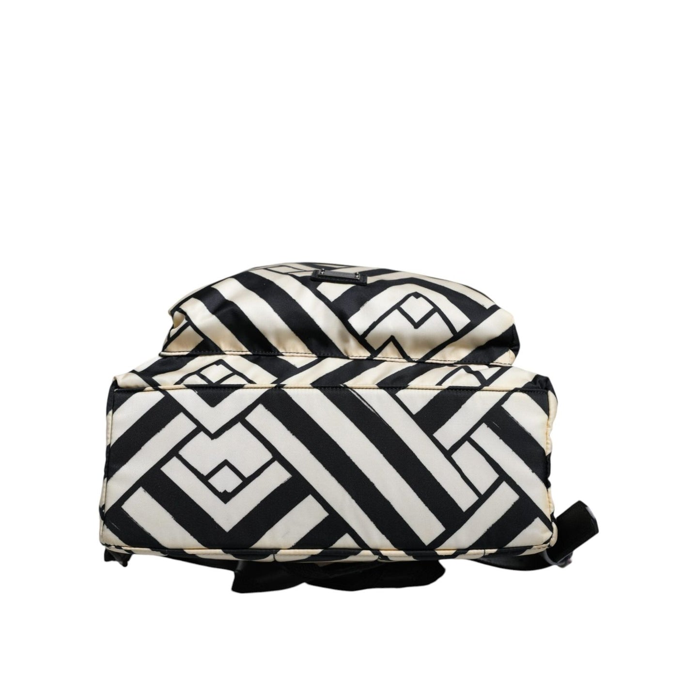 Dolce & Gabbana Black White Nylon Leather Travel Back Pack Bag Dolce & Gabbana