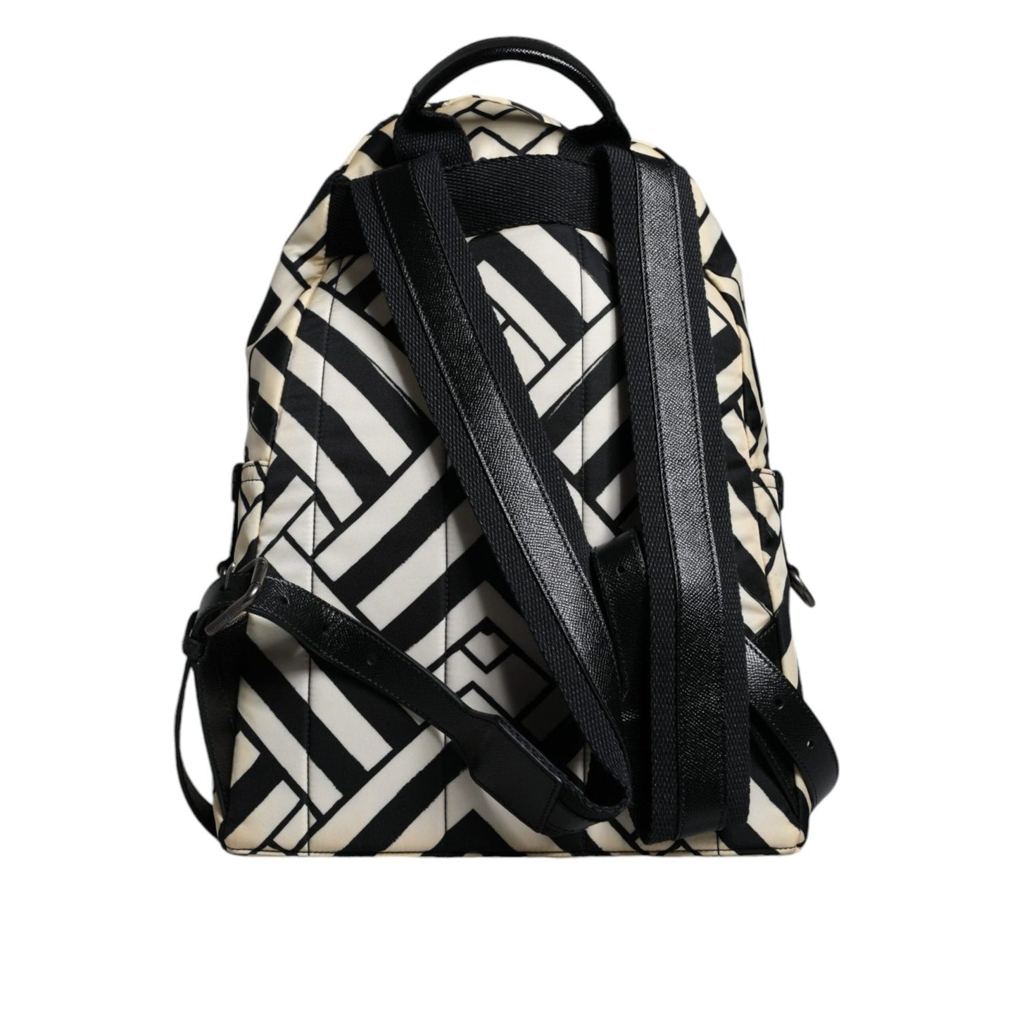 Dolce & Gabbana Black White Nylon Leather Travel Back Pack Bag Dolce & Gabbana