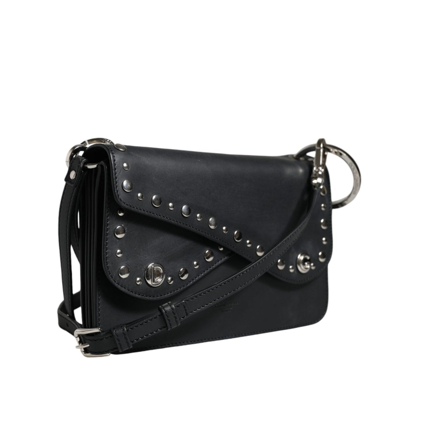 Dolce & Gabbana Black Small Leather Studded Shoulder Crossbody Bag Dolce & Gabbana