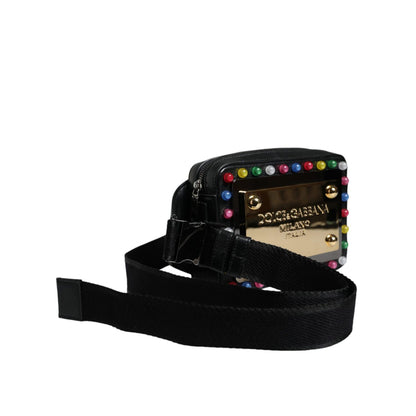 Dolce & Gabbana Black Leather LED Logo Belt Waist Fanny Pack Bag Dolce & Gabbana