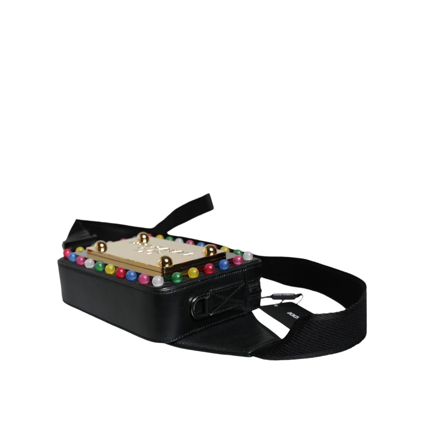 Dolce & Gabbana Black Leather LED Logo Belt Waist Fanny Pack Bag Dolce & Gabbana