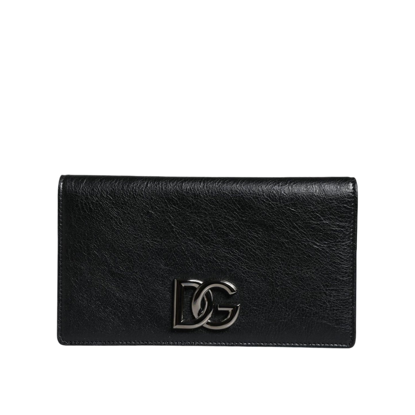 Dolce & Gabbana Black Leather DG Logo Bifold Card Slot Crossbody Bag Dolce & Gabbana