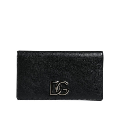 Dolce & Gabbana Black Leather DG Logo Bifold Card Slot Crossbody Bag Dolce & Gabbana