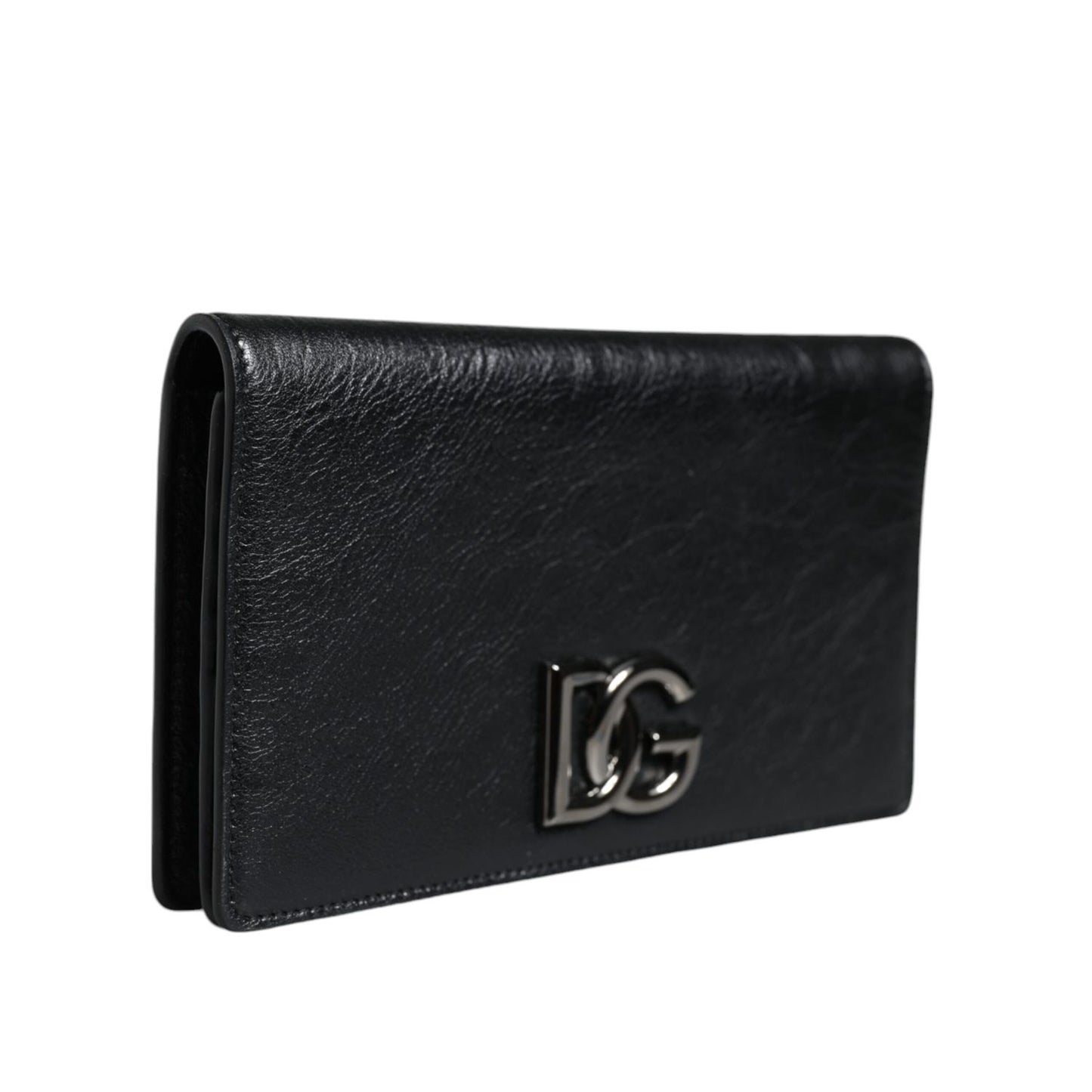 Dolce & Gabbana Black Leather DG Logo Bifold Card Slot Crossbody Bag Dolce & Gabbana