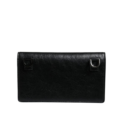 Dolce & Gabbana Black Leather DG Logo Bifold Card Slot Crossbody Bag Dolce & Gabbana