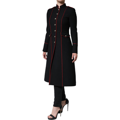 Dolce & Gabbana Black Single Breasted Trench Coat Jacket