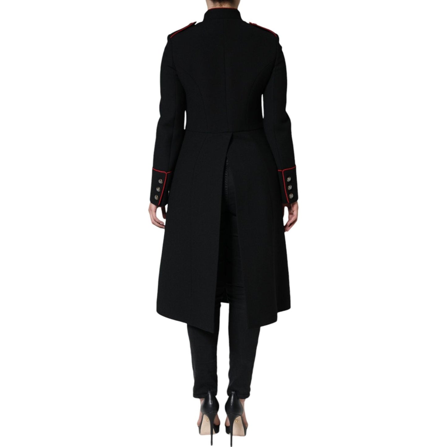 Dolce & Gabbana Black Single Breasted Trench Coat Jacket