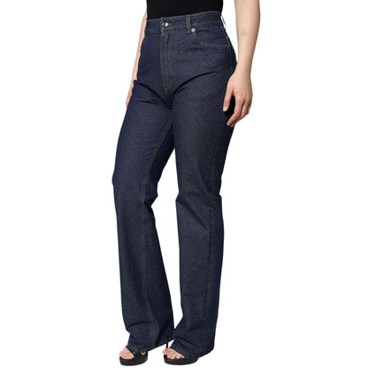 Dolce & Gabbana Dark Blue Cotton Stretch Straight Denim Jeans