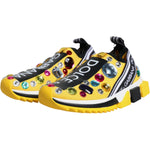 Dolce & Gabbana Yellow Sorrento Crystals Low Top Sneakers Shoes