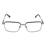 Hackett Blue Men Glasses Frame, rectangle full-rim metal in blue, demo plastic lenses, size 53-16-145, with branded case included.