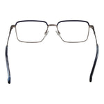 Hackett Blue Men Glasses Frame with full-rim metal rectangle design, 53 mm width, demo lenses, includes branded case.
