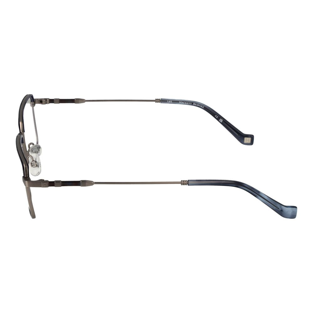 Side view of Hackett Blue Men Glasses Frame showcasing blue metal full-rim design with demo lenses and branded case included.