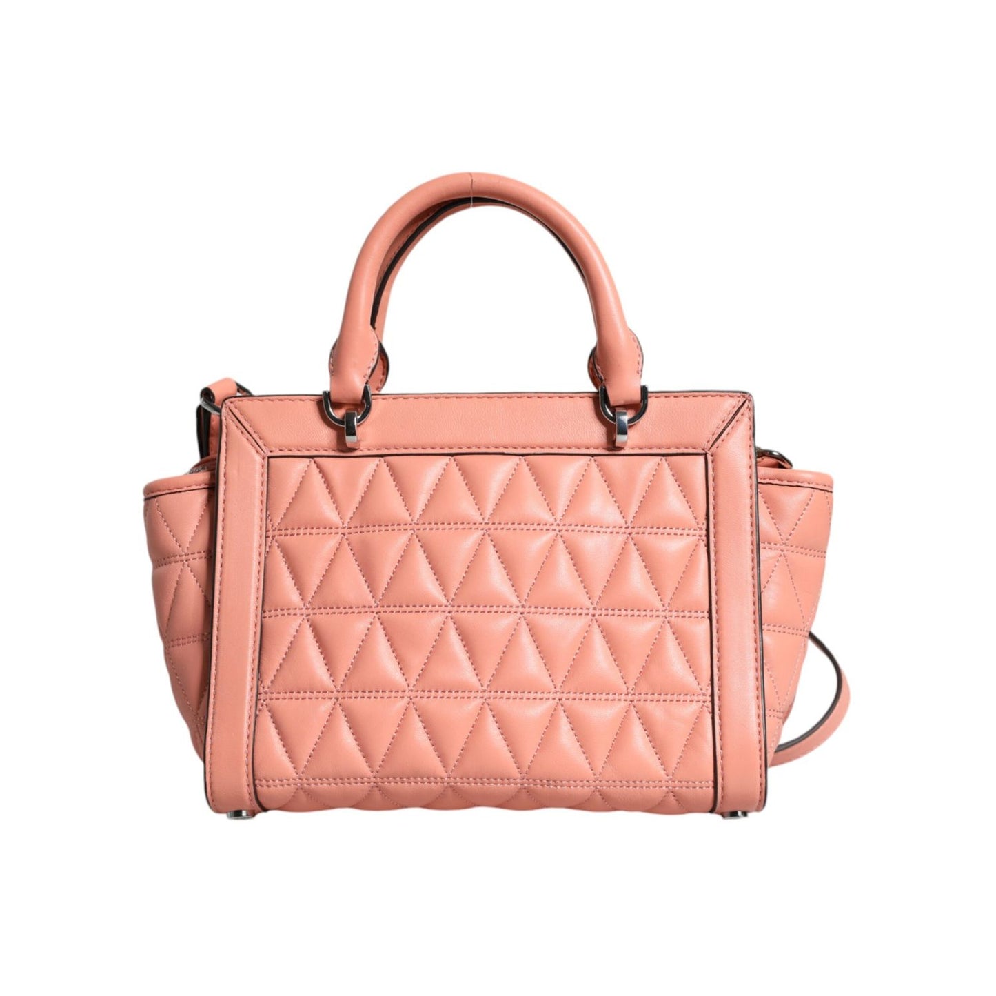 Michael Kors Peach Quilted Leather Logo Crossbody VIVIANNE Messenger Bag Michael Kors