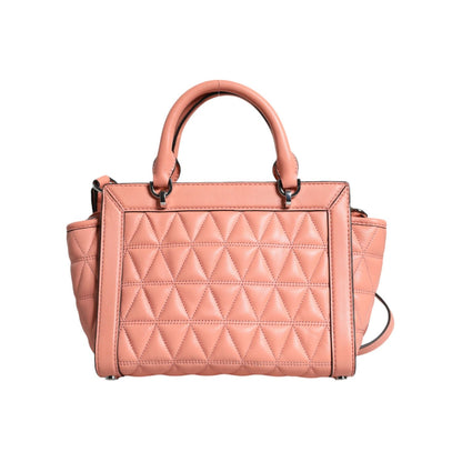 Michael Kors Peach Quilted Leather Logo Crossbody VIVIANNE Messenger Bag Michael Kors