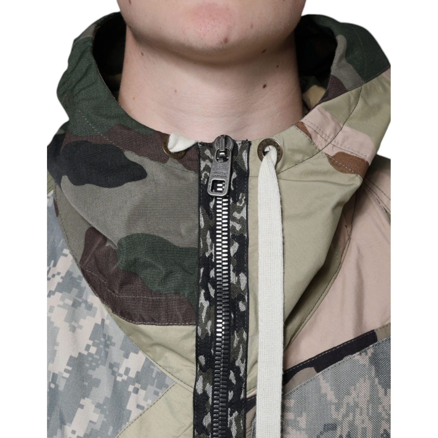 Dolce & Gabbana Multicolor Camouflage Full Zip Hooded Jacket