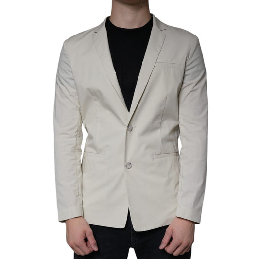 Paolo Pecora Milano Beige Single Breasted Dress Formal Coat Blazer Paolo Pecora Milano