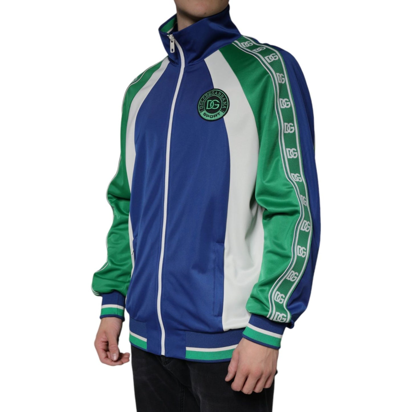 Dolce & Gabbana Multicolor Polyester Full Zip Bomber Jacket