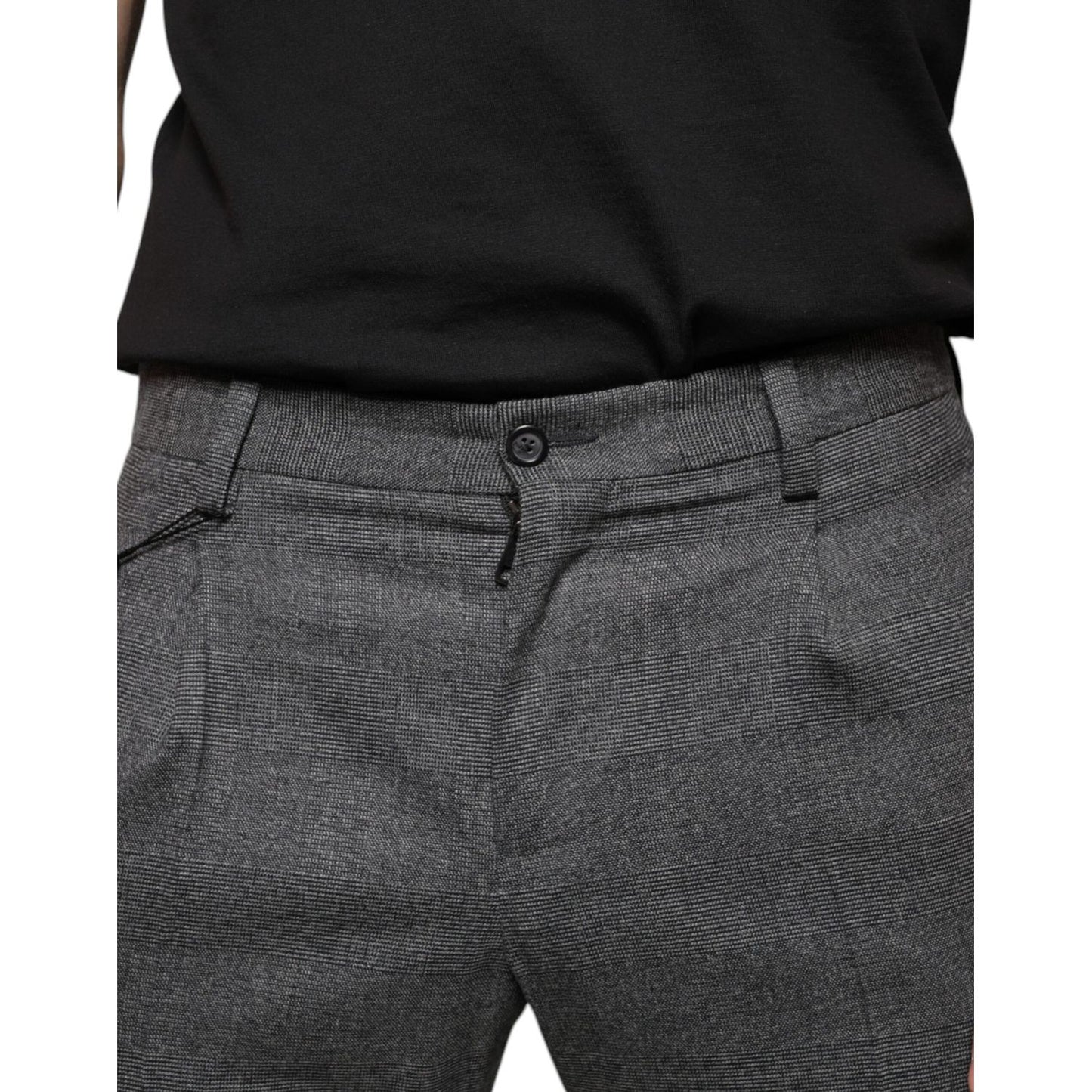 Dolce & Gabbana Gray Check Tartan Wool Skinny Pants