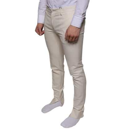 Dolce & Gabbana Off White Chino Wool Skinny Pants