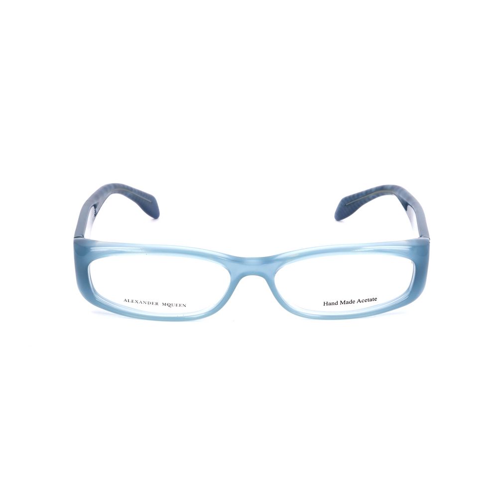 Alexander McQueen Blue Acetate Frames for women, model AMQ4150IQY, 53/15/135mm dimensions, stylish blue eyewear.