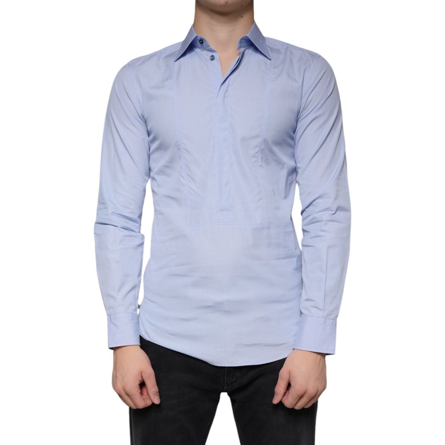 Dolce & Gabbana Light Blue Cotton Men Dress Formal Shirt TSH84708-37