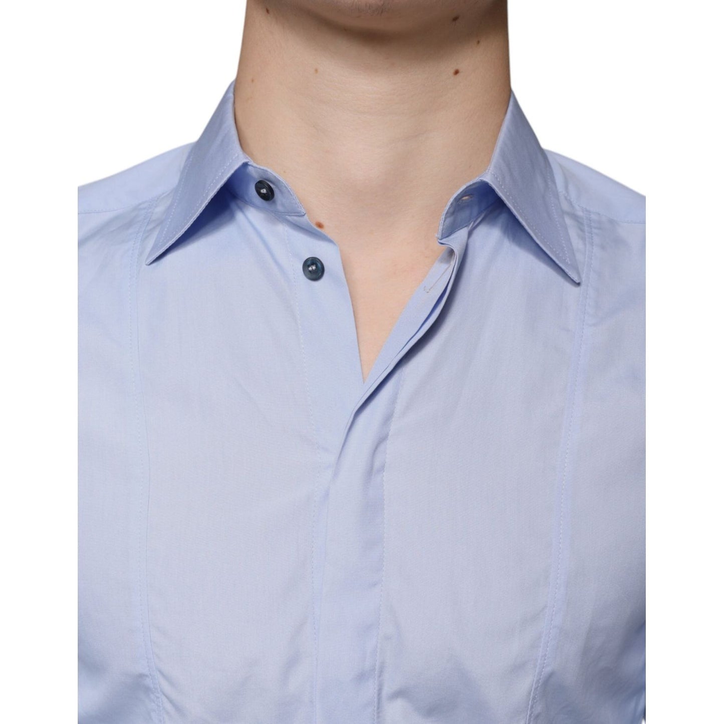 Dolce & Gabbana Light Blue Cotton Men Dress Formal Shirt TSH84708-37