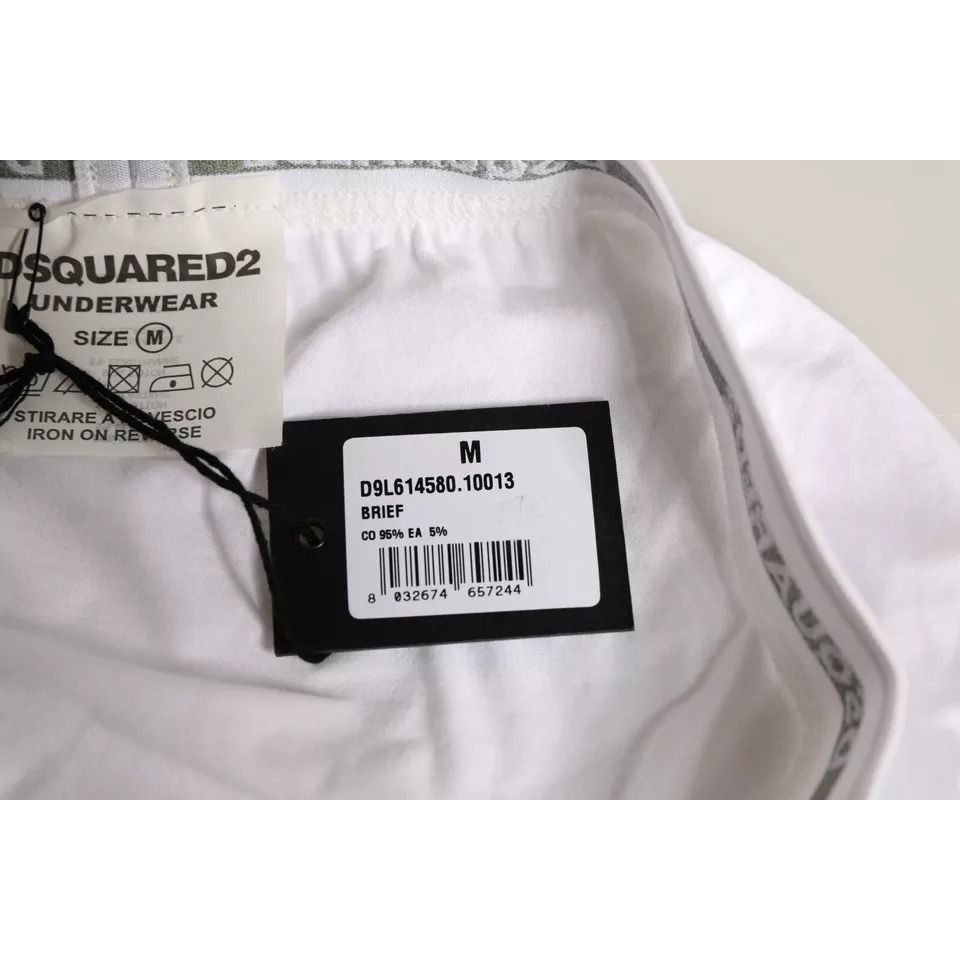 Dsquared² White Cotton Stretch Women Mid Waist Panty Underwear