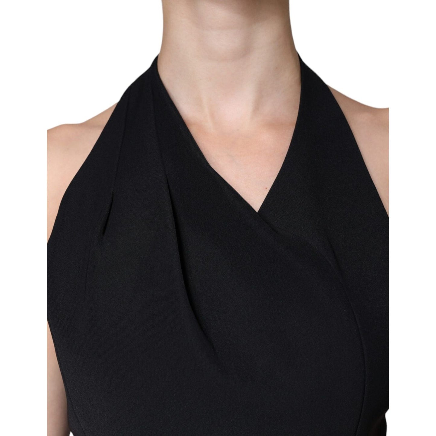 Emporio Armani Black Sleeveless Halter Sheath Long Gown Dress