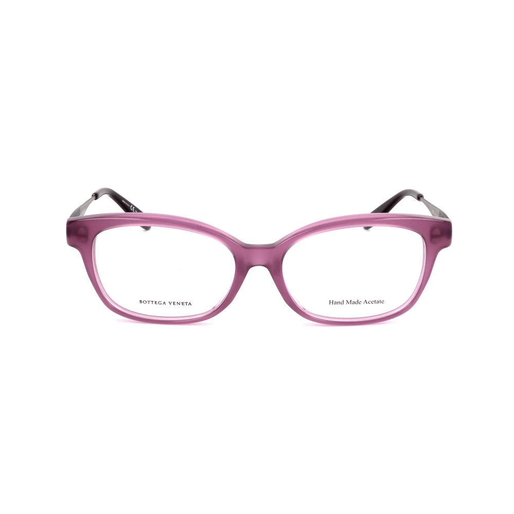 Bottega Veneta Bicolor Plastic Glasses (Frames) with silver and purple matte finish, 53/16 mm lens and temple dimensions.
