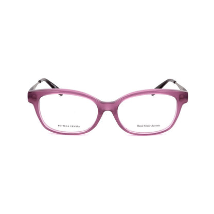 Bottega Veneta Bicolor Plastic Glasses (Frames) with silver and purple matte finish, 53/16 mm lens and temple dimensions.