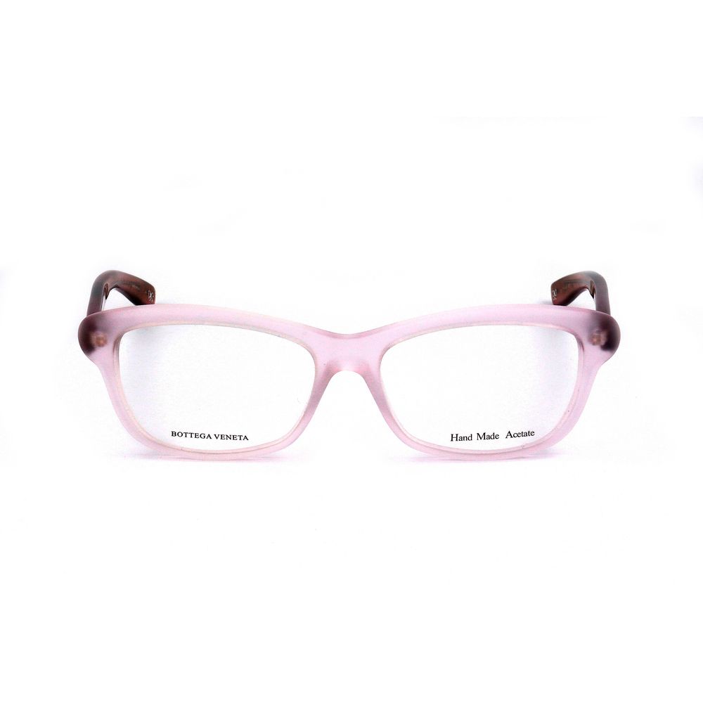 Bottega Veneta Bicolor Acetate Glasses (Frames) in lilac havana pink, featuring 52/15/140 mm measurements, made from acetate material.