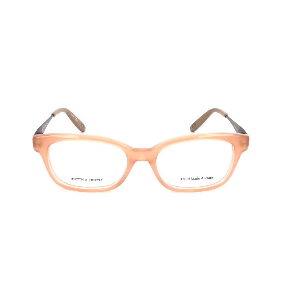 Bottega Veneta Bicolor Acetate Glasses (Frames) in matte pink and silver, featuring a lens/bridge/temple size of 50/17/140 mm.