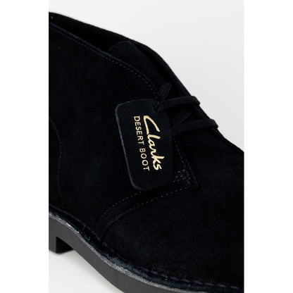 Clarks Black Leather Lace-Up Boots