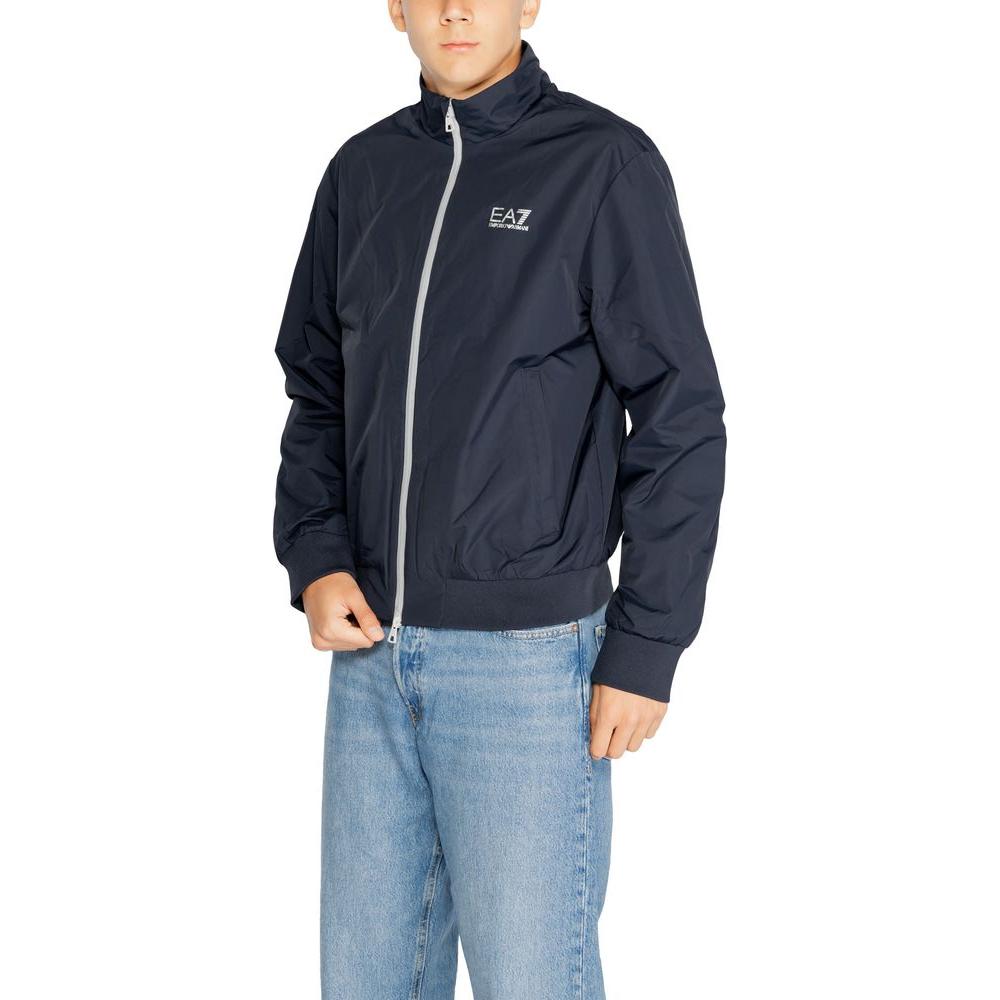 EA7 Emporio Armani Blue Polyamide Jackets & Coat
