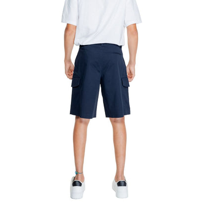 Armani Exchange Blue Cotton Bermuda