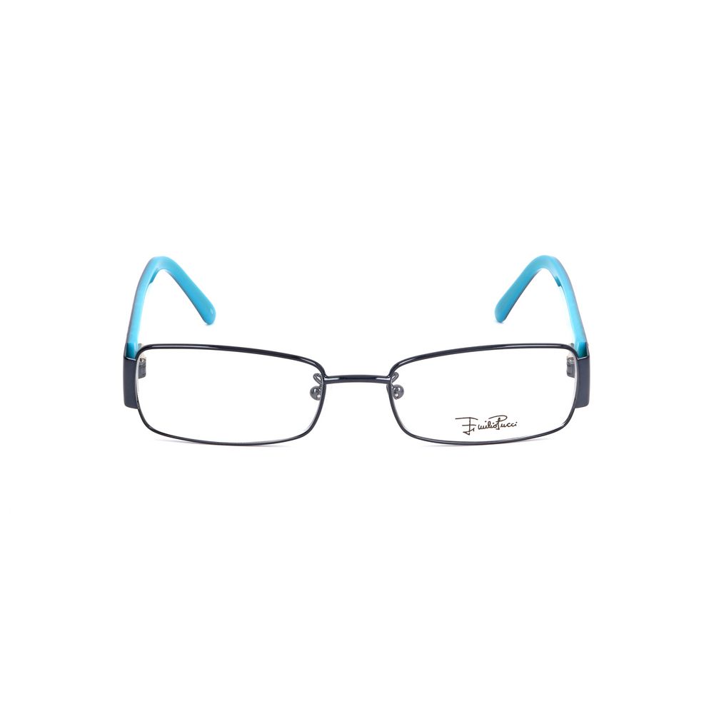 Emilio Pucci Blue Metal Frames for Women, EP2135462, sleek design, blue temples, dimensions 51/17/130 mm, stylish eyeglasses.